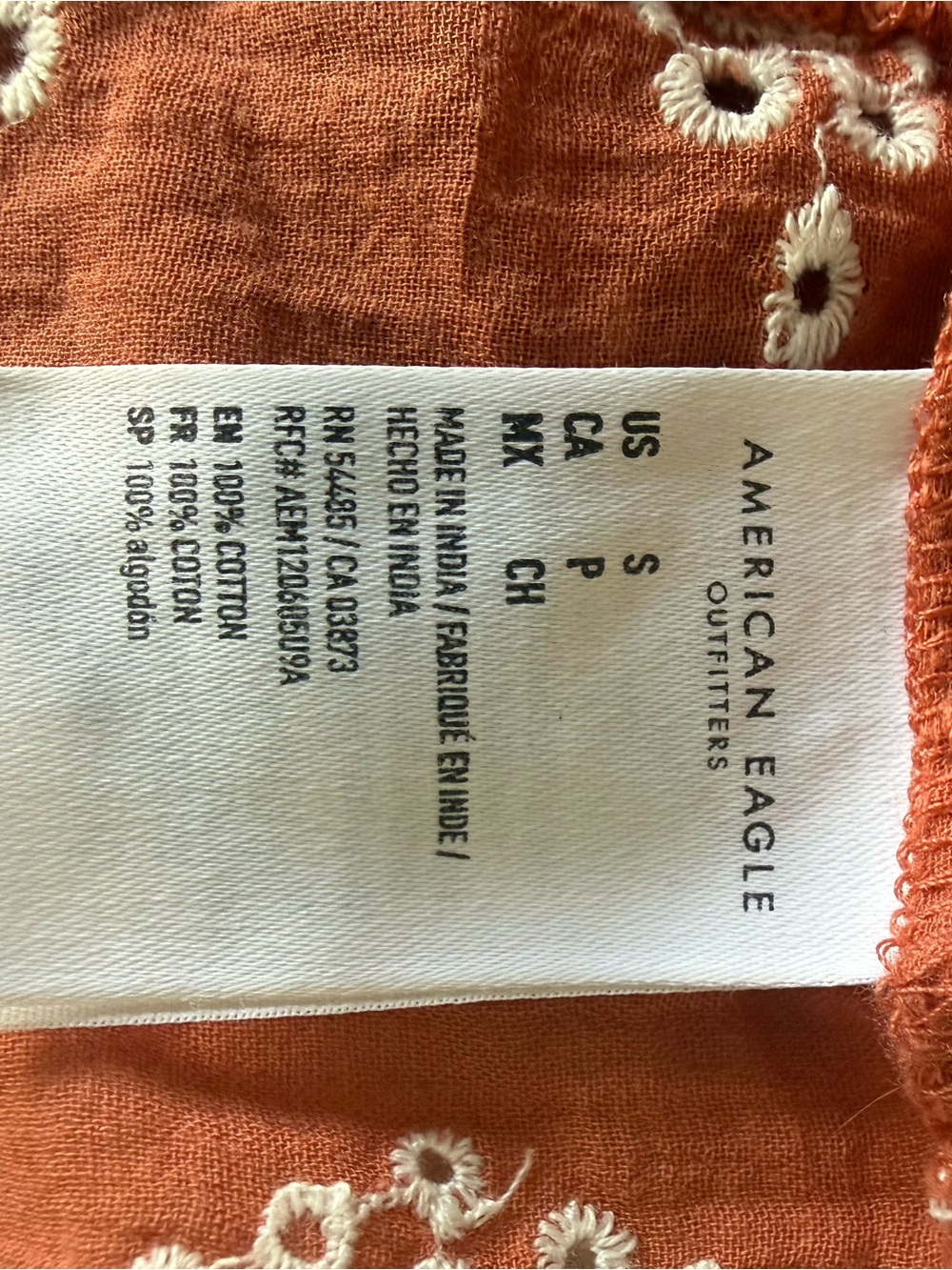 American Eagle Boho Peasant Blouse Small Lace Detail - Picture 5 of 5